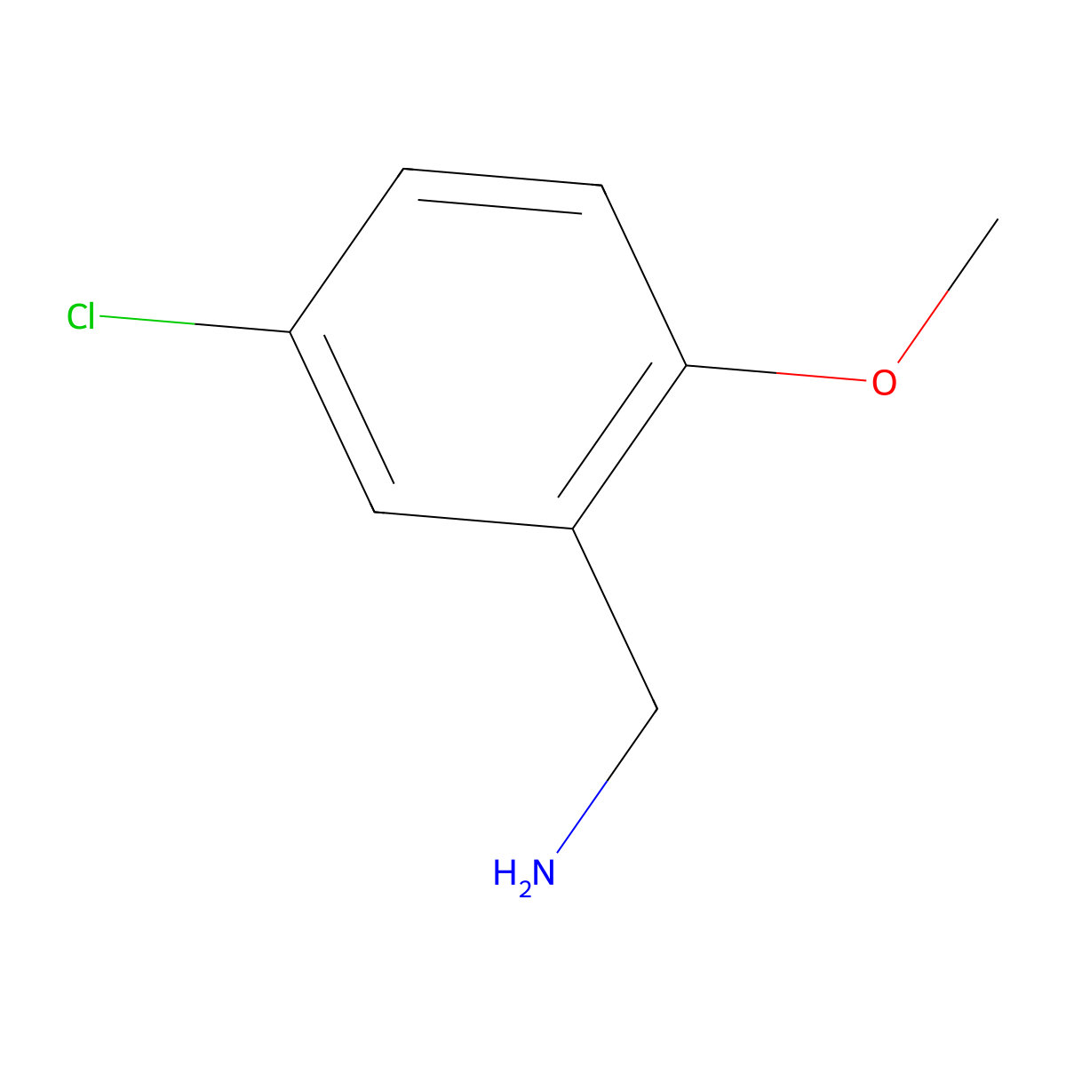 (5-Chloro-2-methoxyphenyl)methanamine molecular structure, CAS 181473-92-7