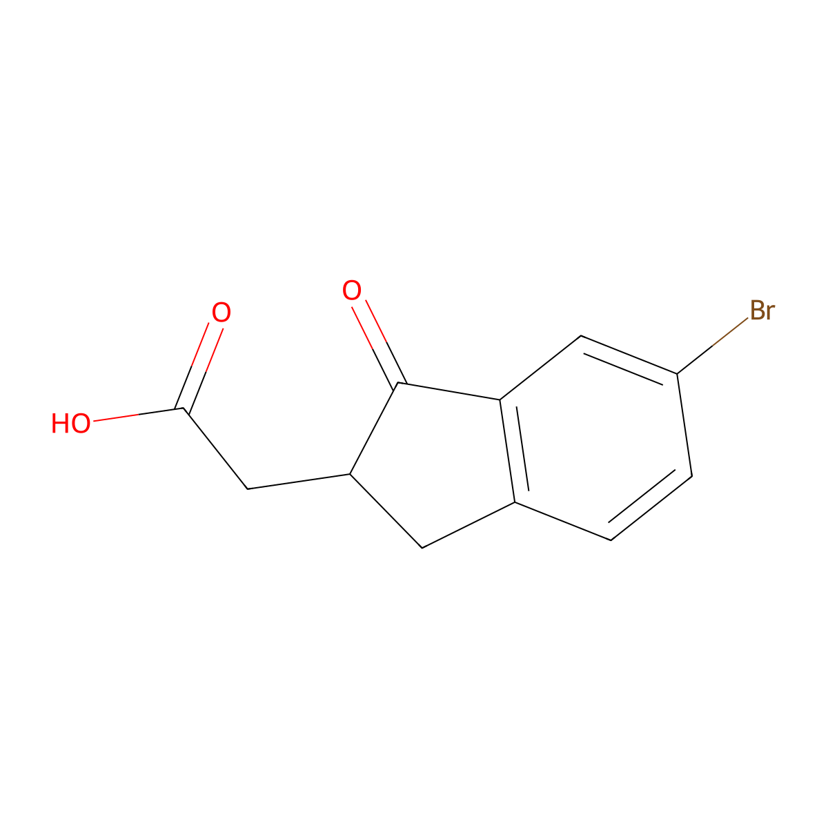 2-(6-bromo-1-oxo-2,3-dihydro-1H-inden-2-yl)acetic acid molecular structure, CAS 181477-10-1