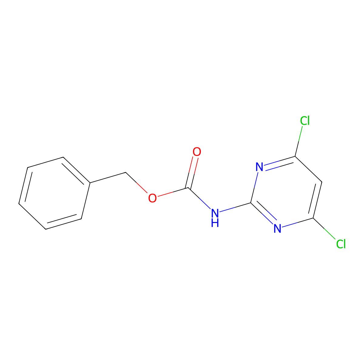 benzyl N-(4,6-dichloropyrimidin-2-yl)carbamate molecular structure, CAS 181485-88-1