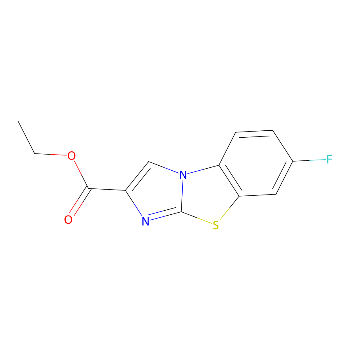 Ethyl 7-fluoroimidazo[2,1-b][1,3]benzothiazole-2-carboxylate molecular structure, CAS 181486-57-7