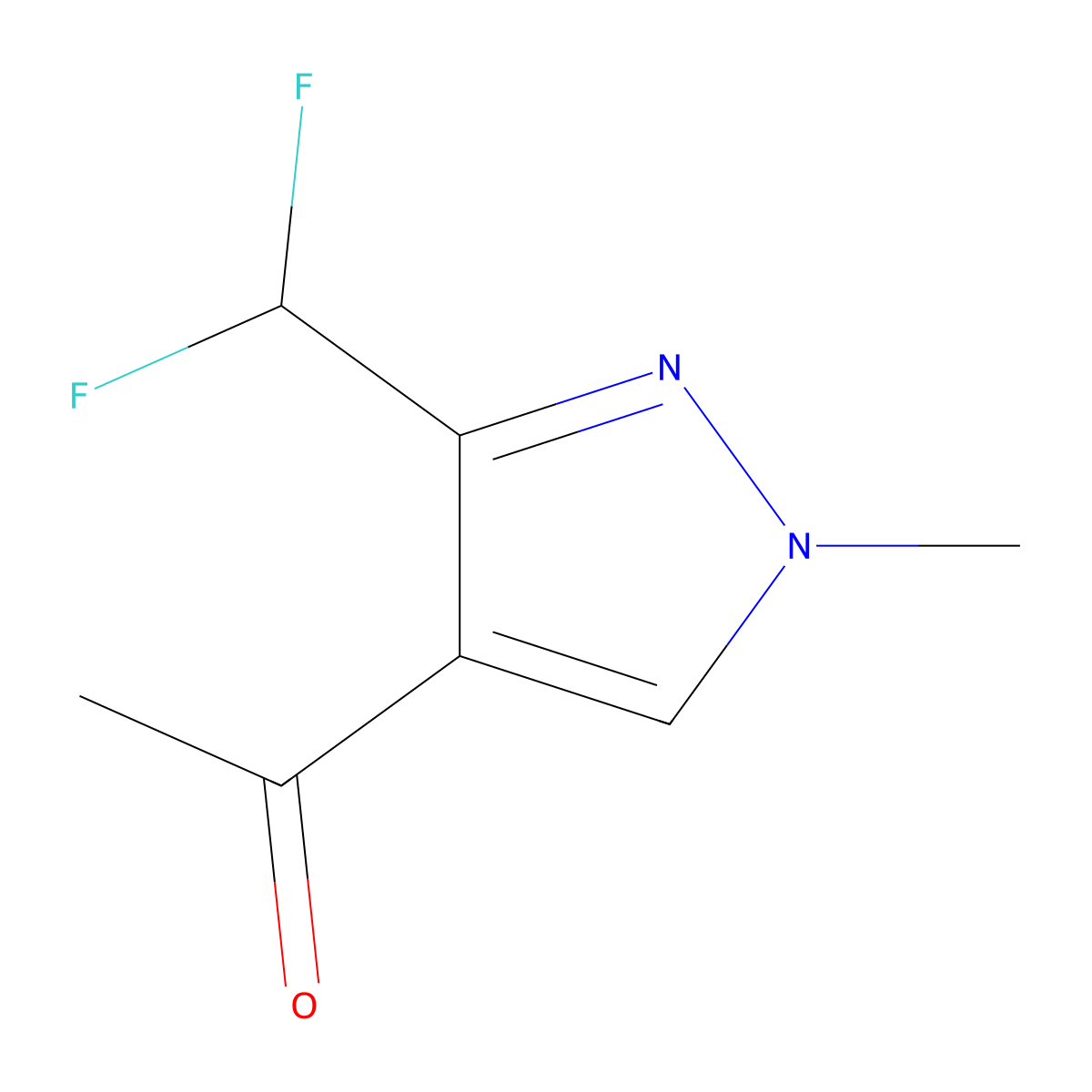1-(3-(difluoromethyl)-1-methyl-1H-pyrazol-4-yl)ethan-1-one molecular structure, CAS 1814920-62-1