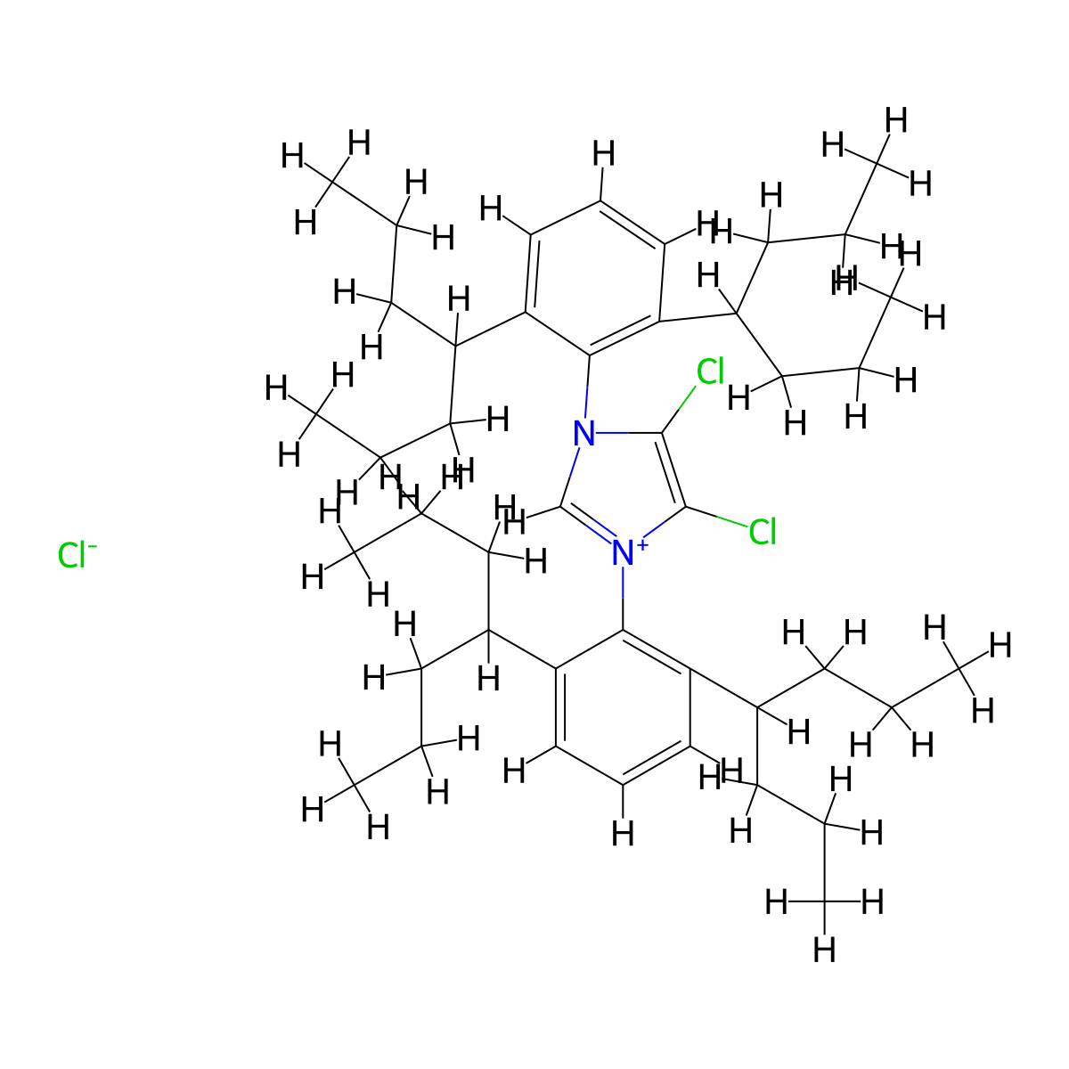 4,5-Dichloro-1,3-bis(2,6-DI(heptan-4-YL)phenyl)-1H-imidazol-3-ium chloride molecular structure, CAS 1814936-86-1