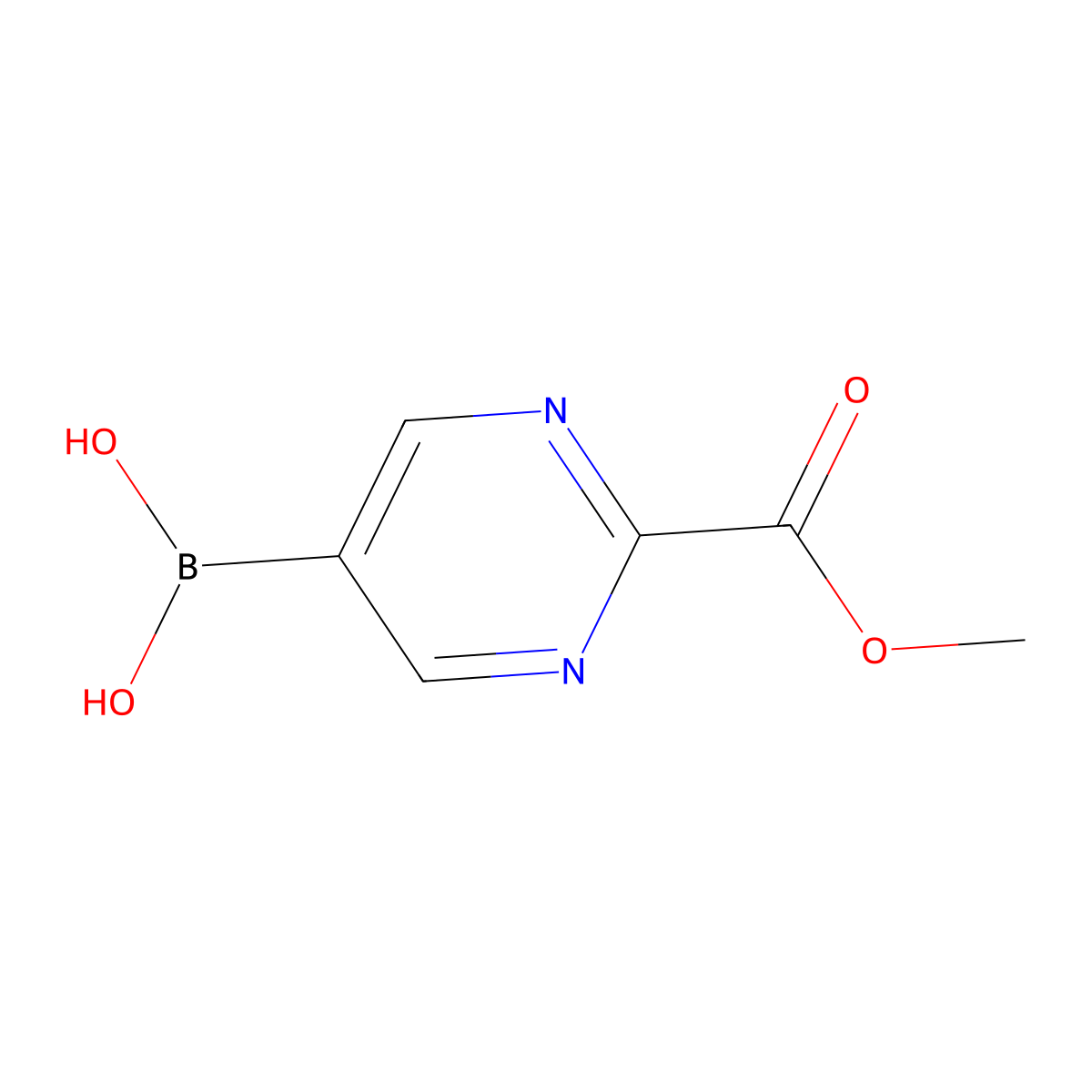 (2-(Methoxycarbonyl)pyrimidin-5-yl)boronic acid molecular structure, CAS 1814938-78-7