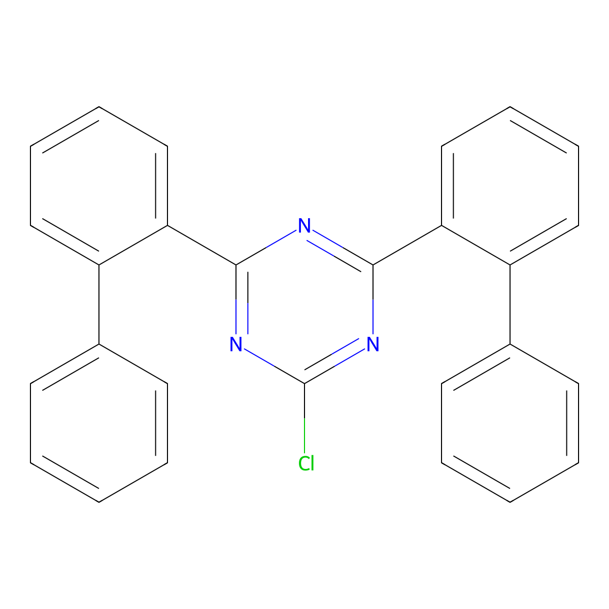 2,4-Bis([1,1'-biphenyl]-2-yl)-6-chloro-1,3,5-triazine molecular structure, CAS 1814942-40-9