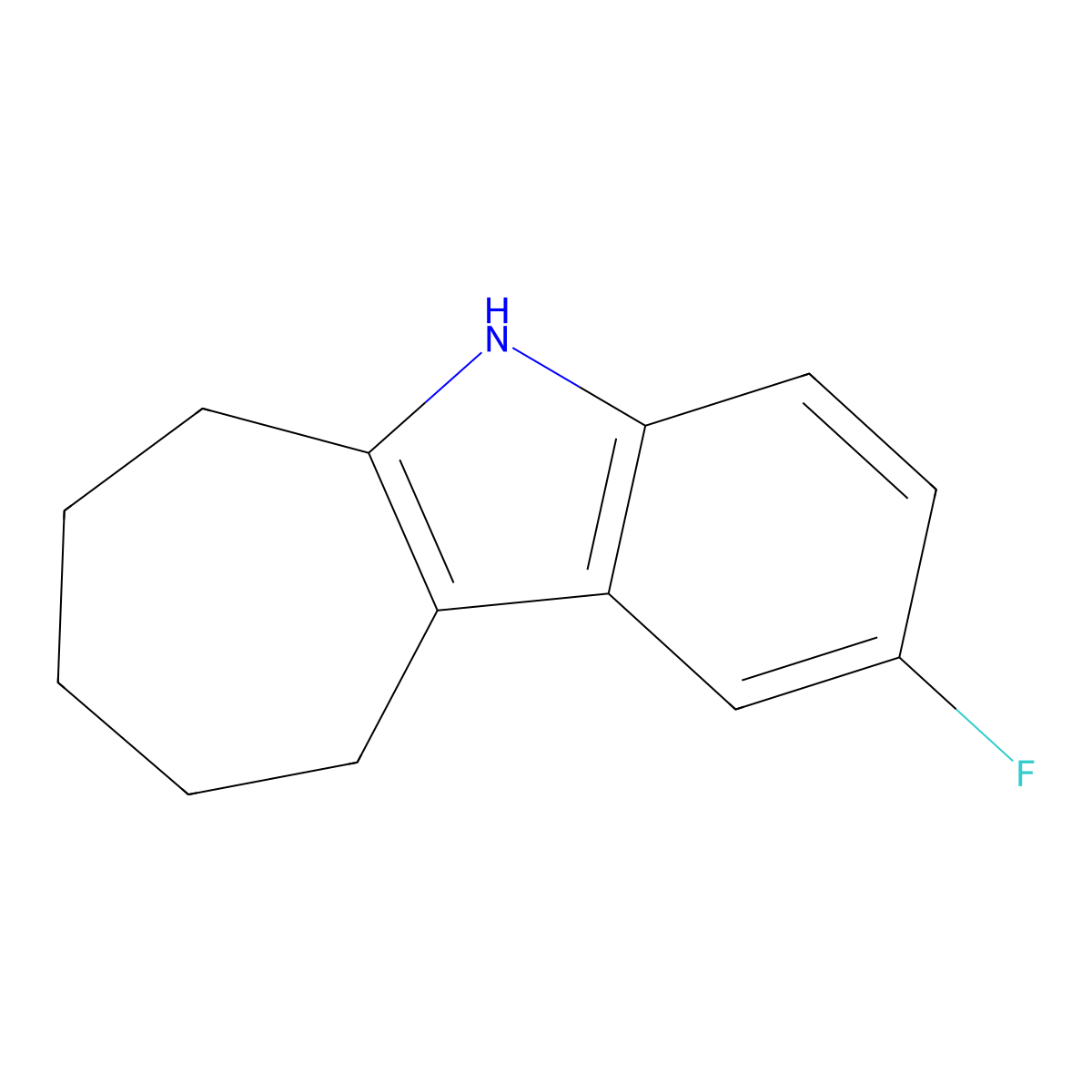 2-Fluoro-5,6,7,8,9,10-hexahydrocyclohepta[b]indole molecular structure, CAS 1815-34-5