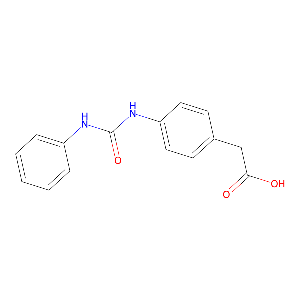 {4-[(Anilinocarbonyl)amino]phenyl}acetic acid molecular structure, CAS 181518-40-1