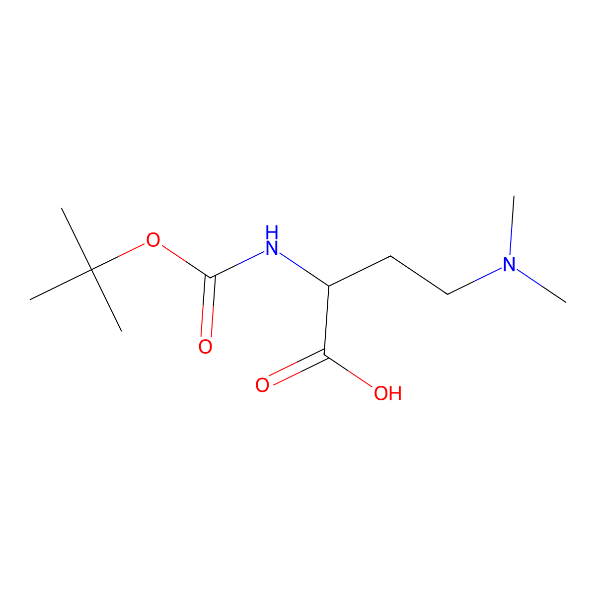 Butanoic acid, 4-(dimethylamino)-2-[[(1,1-dimethylethoxy)carbonyl]amino]-, (2S)- molecular structure, CAS 181518-87-6