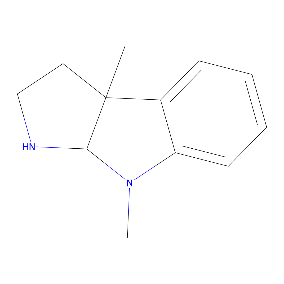 Pyrrolo[2,3-b]indole, 1,2,3,3a,8,8a-hexahydro-3a,8-dimethyl-, (3aS-cis)- molecular structure, CAS 18152-60-8
