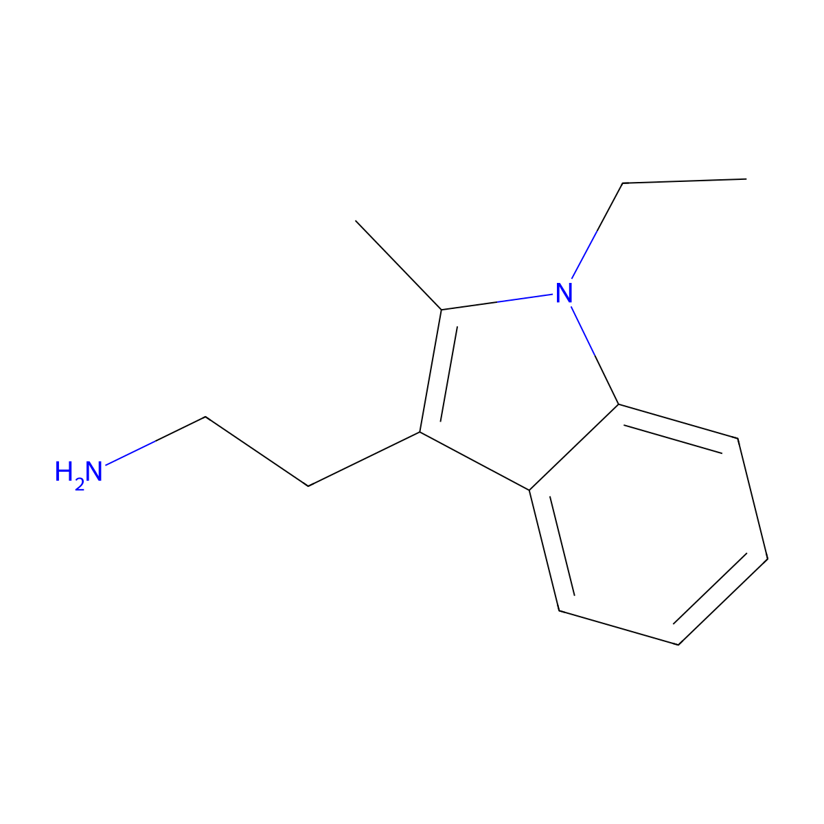 2-(1-ethyl-2-methyl-1H-indol-3-yl)ethan-1-amine molecular structure, CAS 18152-61-9