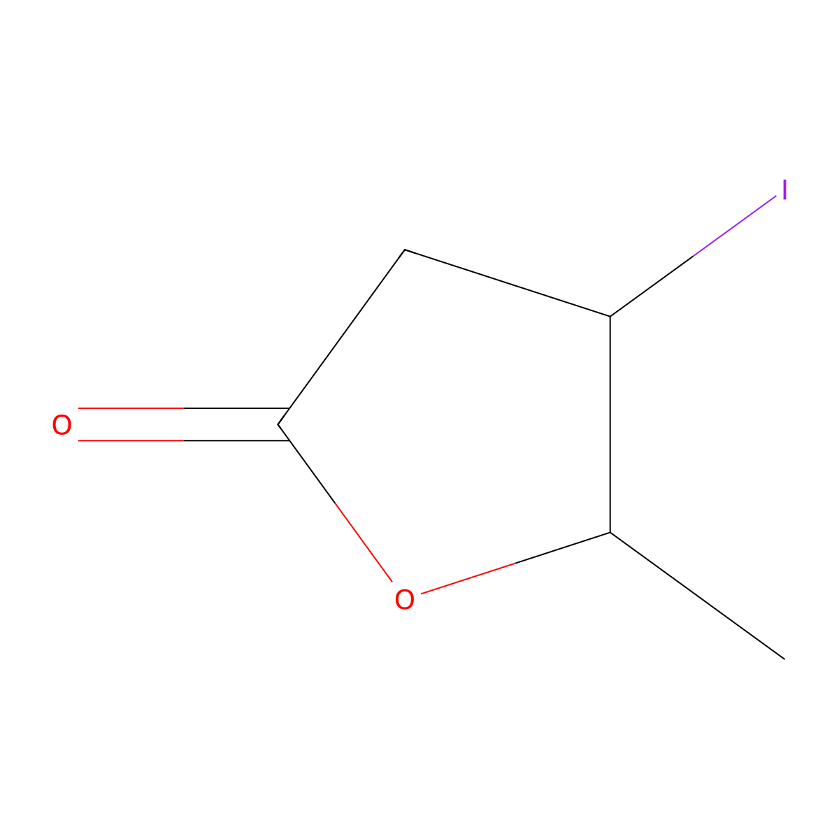 Dihydro-4-iodo-5-methylfuran-2(3H)-one molecular structure, CAS 18152-73-3