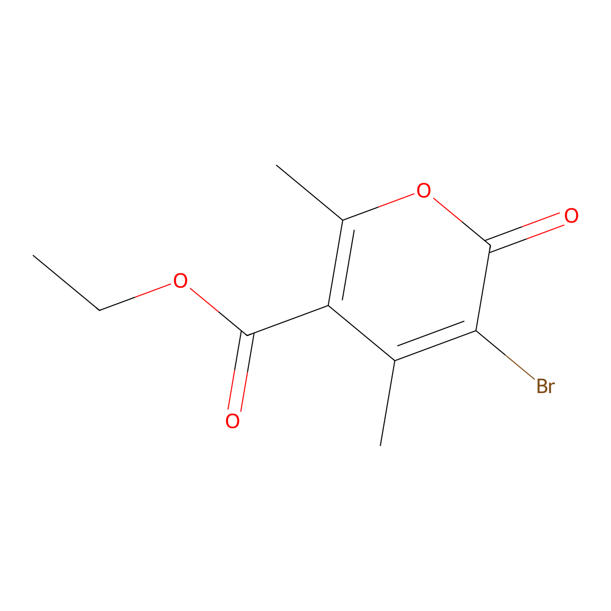 3-Bromo-5-carbethoxy-4,6-dimethyl-2-pyrone molecular structure, CAS 18152-79-9