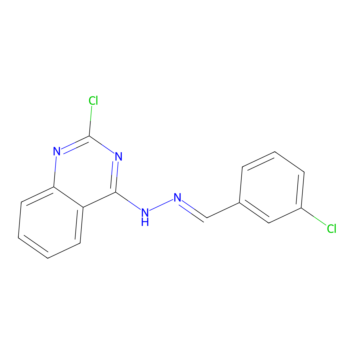 3-chlorobenzenecarbaldehyde N-(2-chloro-4-quinazolinyl)hydrazone molecular structure, CAS 1815601-26-3