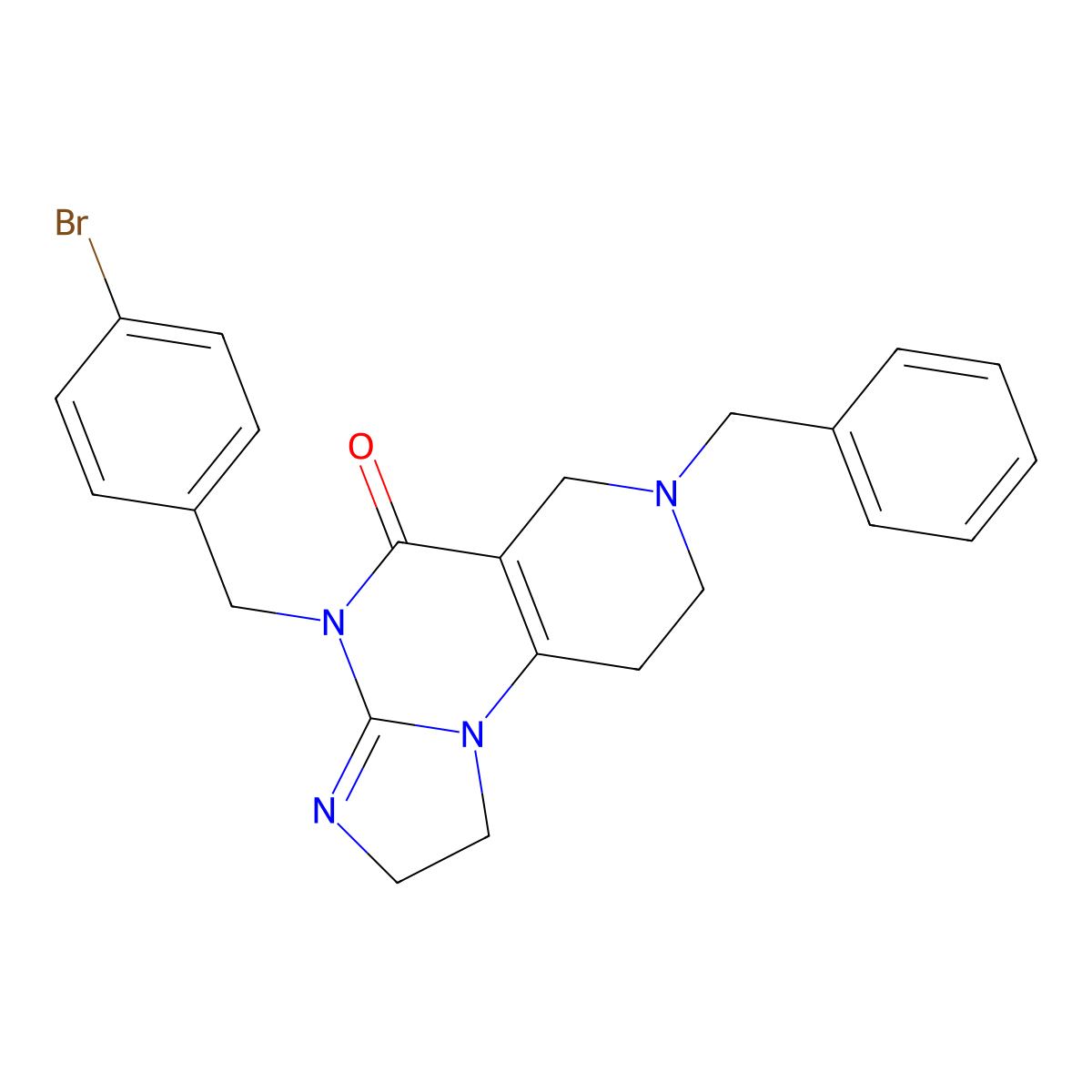 7-Benzyl-4-(4-bromobenzyl)-1,2,6,7,8,9-hexahydroimidazo[1,2-a]pyrido[3,4-e]pyrimidin-5(4H)-one molecular structure, CAS 1815609-69-8