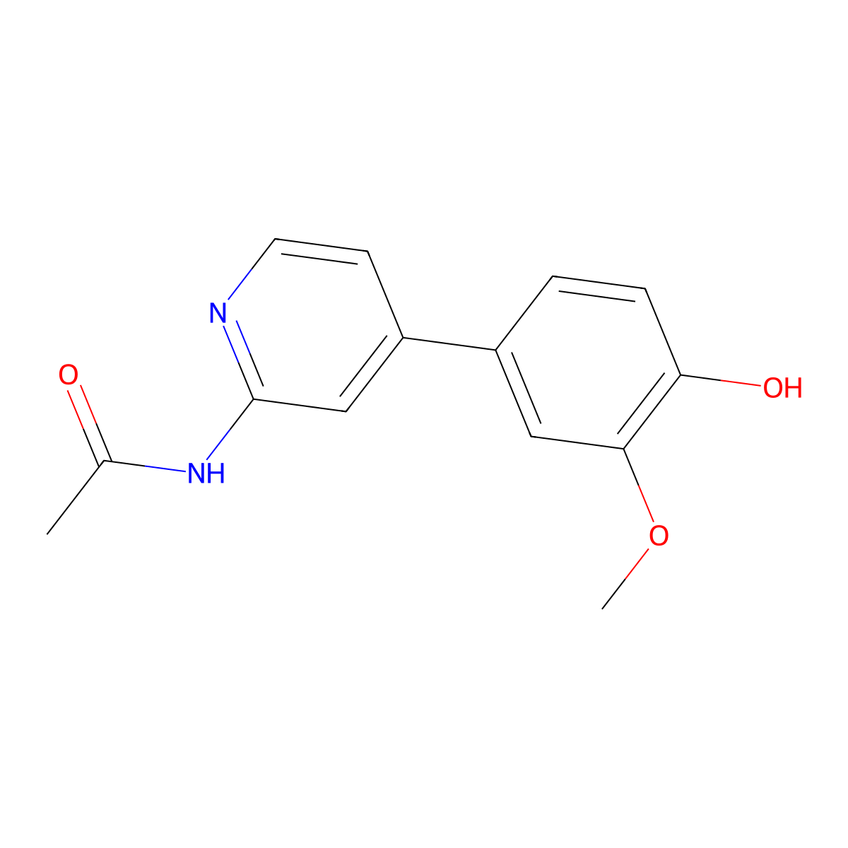 N-[4-(4-Hydroxy-3-methoxyphenyl)-2-pyridinyl]acetamide molecular structure, CAS 1815614-73-3