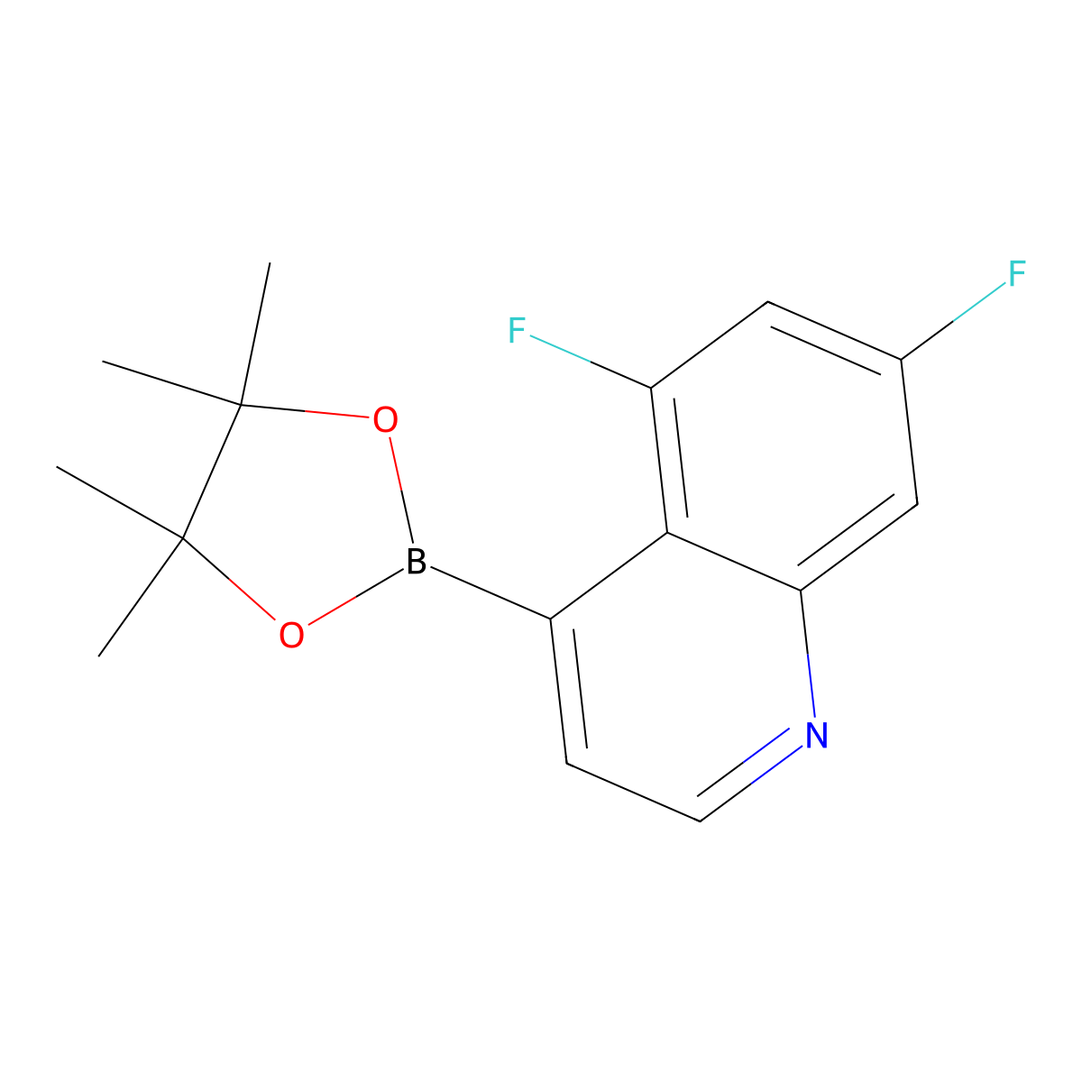 5,7-Difluoro-4-(4,4,5,5-tetramethyl-1,3,2-dioxaborolan-2-YL)quinoline molecular structure, CAS 1815615-48-5