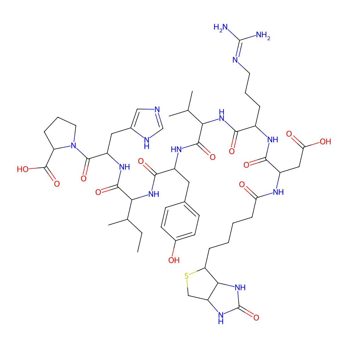 biotinyl-Asp-Arg-Val-Tyr-Ile-His-Pro-OH molecular structure, CAS 1815618-05-3