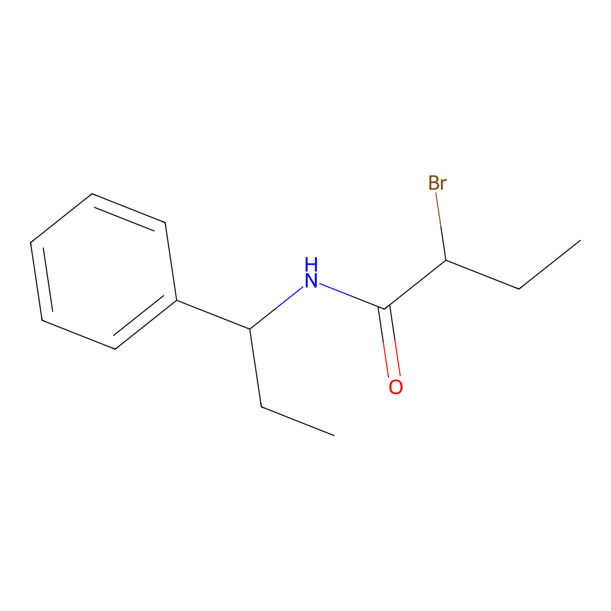 2-bromo-N-(1-phenylpropyl)butanamide molecular structure, CAS 181577-04-8