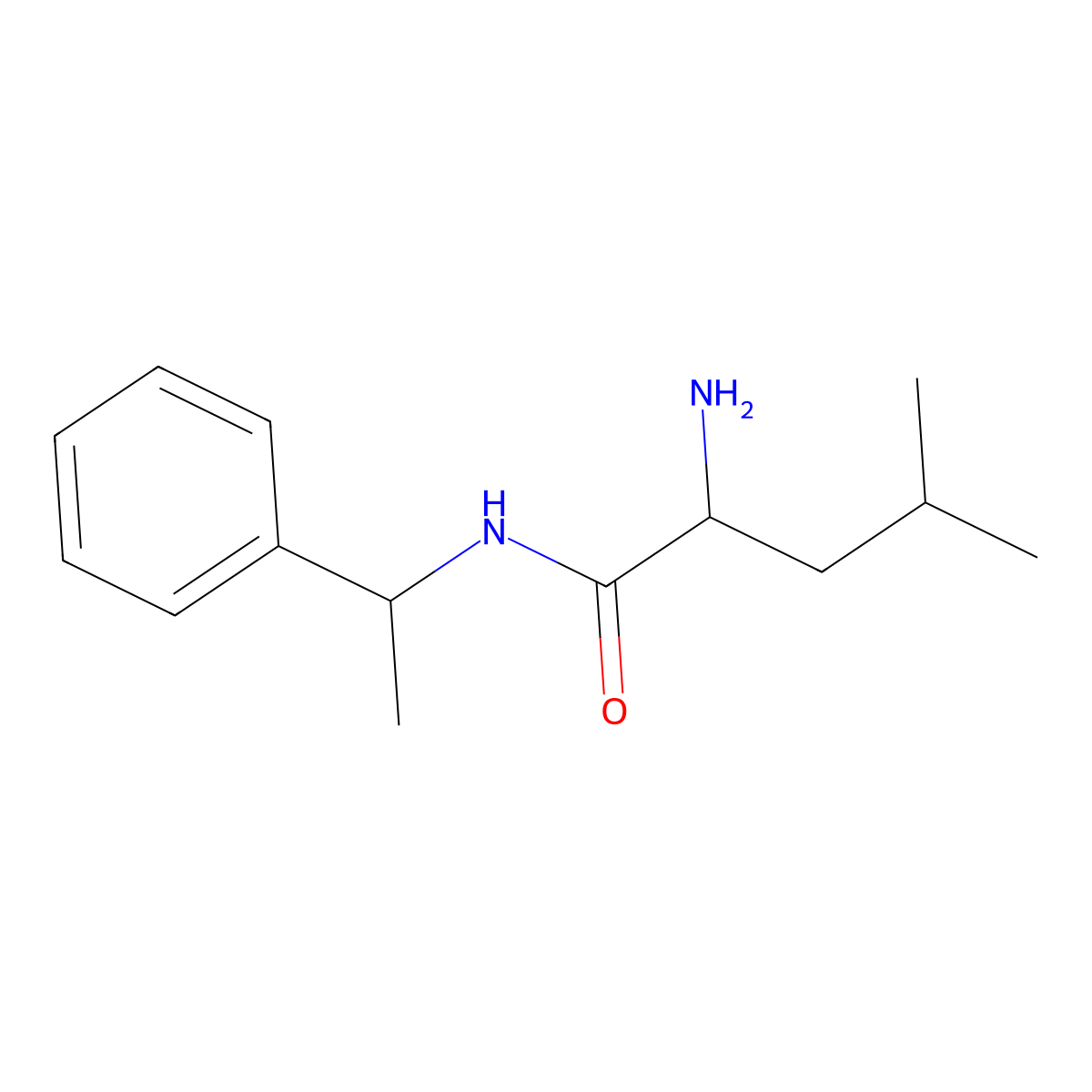 (2S)-2-amino-4-methyl-N-[(1S)-1-phenylethyl]pentanamide molecular structure, CAS 181577-18-4