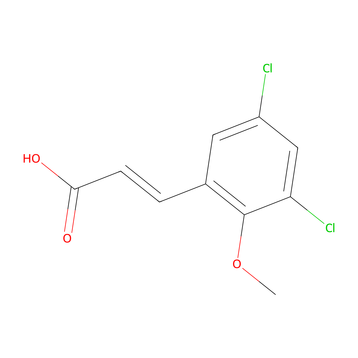 3-(3,5-Dichloro-2-methoxyphenyl)prop-2-enoic acid molecular structure, CAS 18158-55-9