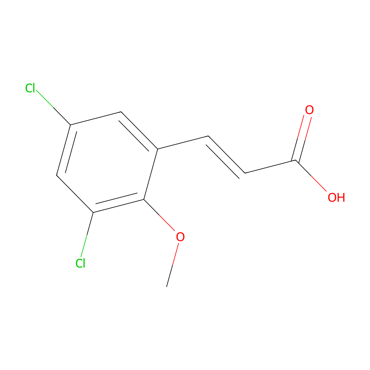 3-(3,5-Dichloro-2-methoxyphenyl)prop-2-enoic acid molecular structure, CAS 18158-55-9