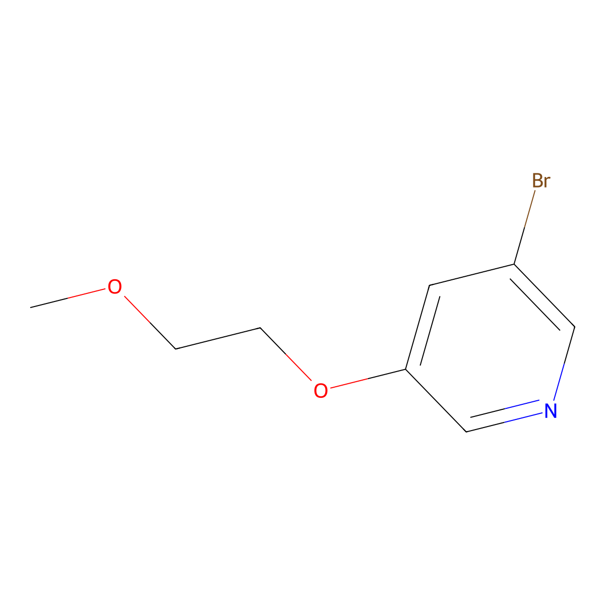 3-Bromo-5-(2-methoxyethoxy)pyridine molecular structure, CAS 181585-07-9