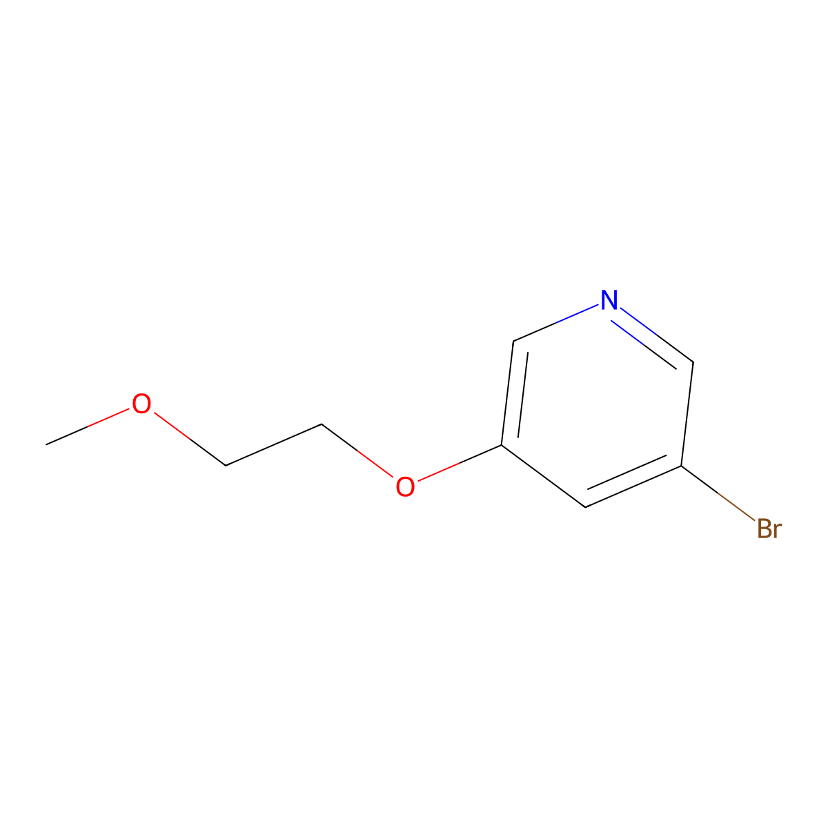 3-Bromo-5-(2-methoxyethoxy)pyridine molecular structure, CAS 181585-07-9