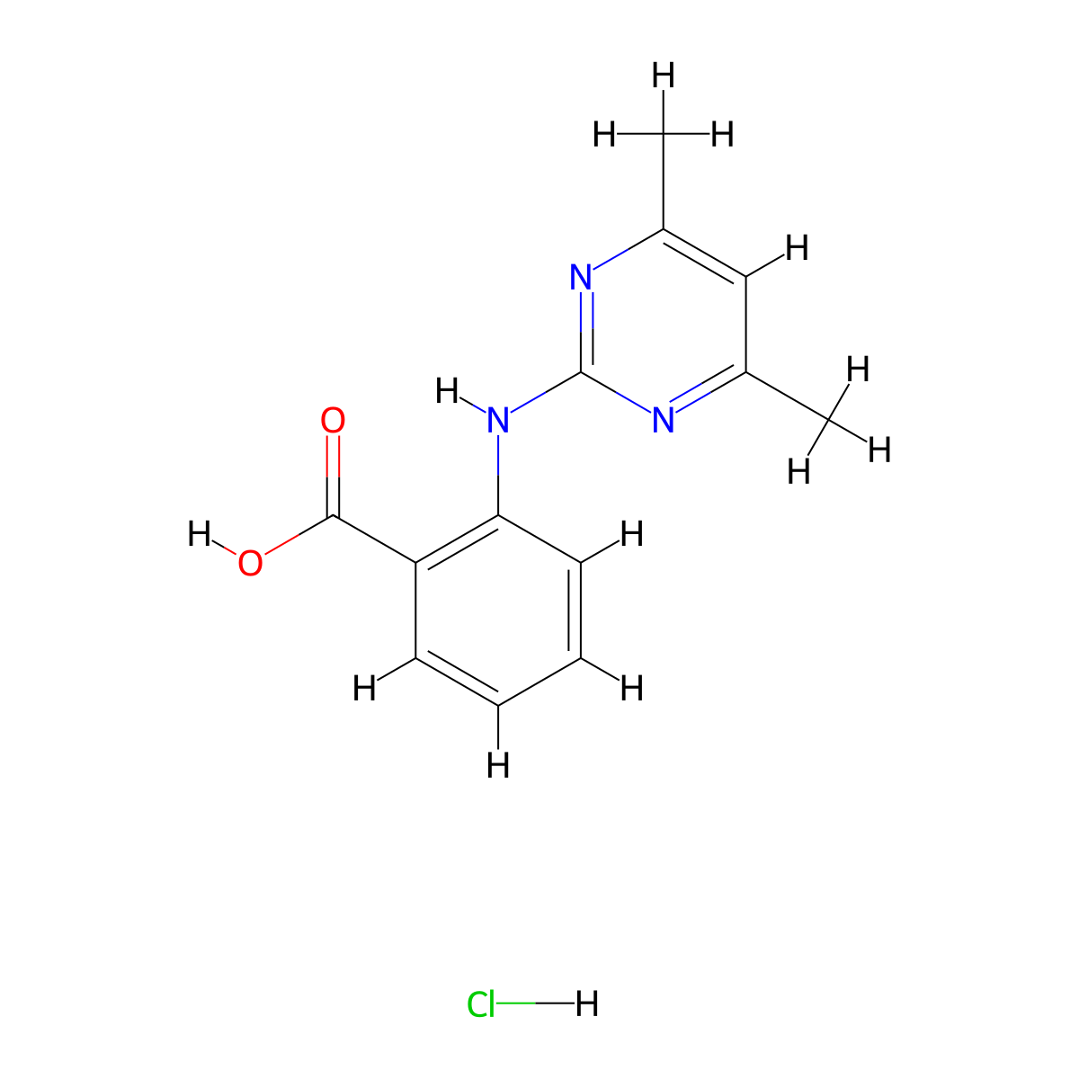 2-(4,6-Dimethyl-pyrimidin-2-ylamino)-benzoic acid hydrochloride molecular structure, CAS 18159-99-4