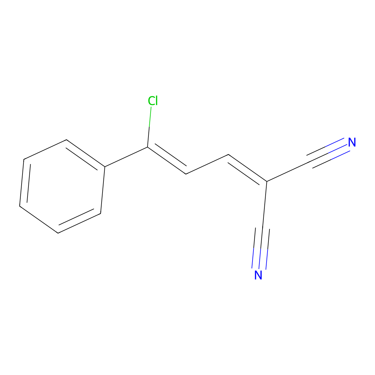 2-(3-Chloro-3-phenylprop-2-enylidene)malononitrile molecular structure, CAS 18161-00-7