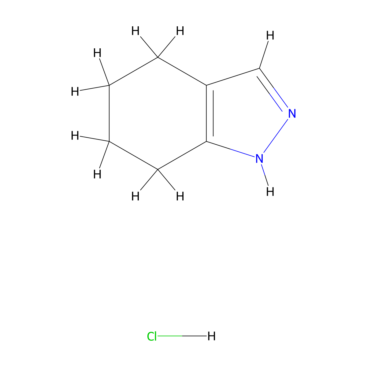 4,5,6,7-Tetrahydro-1H-indazole hydrochloride molecular structure, CAS 18161-11-0