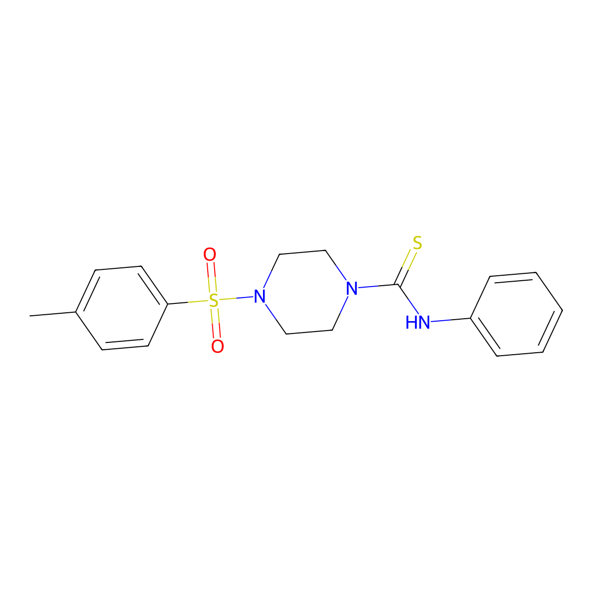 4-(4-methylbenzenesulfonyl)-N-phenylpiperazine-1-carbothioamide molecular structure, CAS 18162-14-6