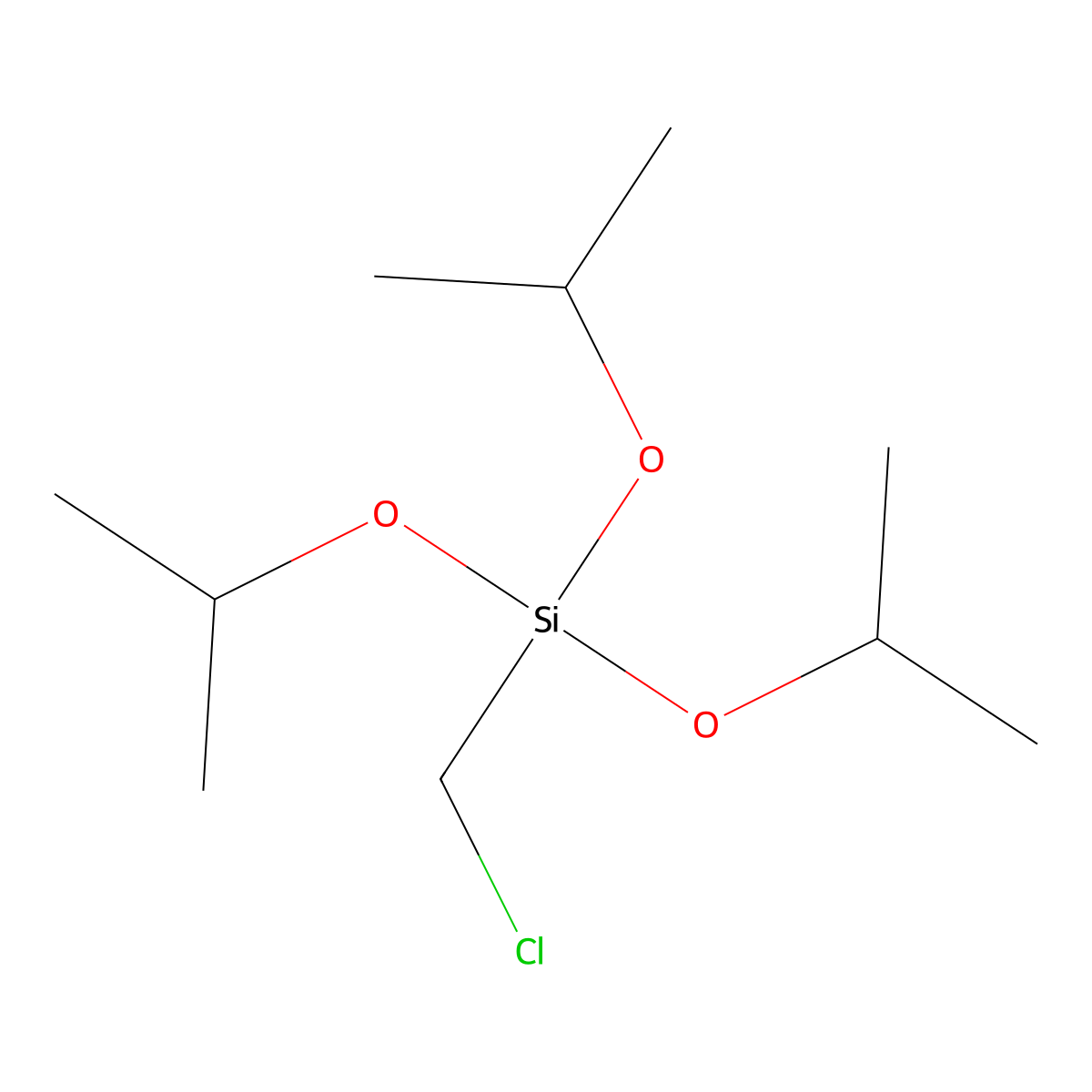 Chloromethyltriisopropoxysilane molecular structure, CAS 18162-82-8