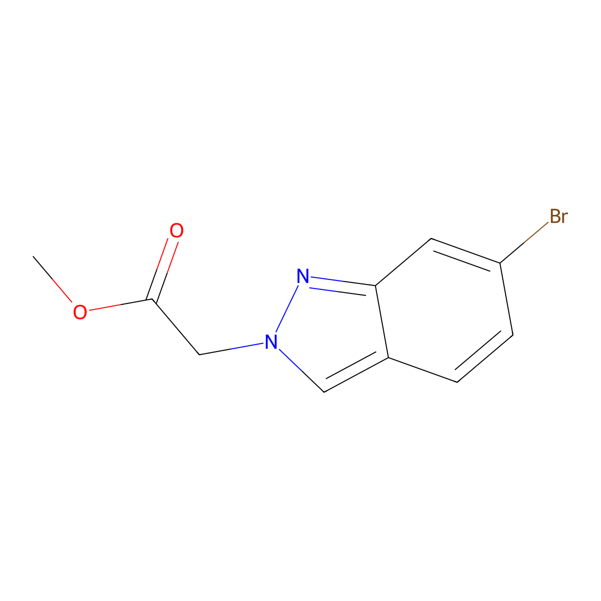 Methyl 2-(6-bromo-2H-indazol-2-YL)acetate molecular structure, CAS 1816253-24-3