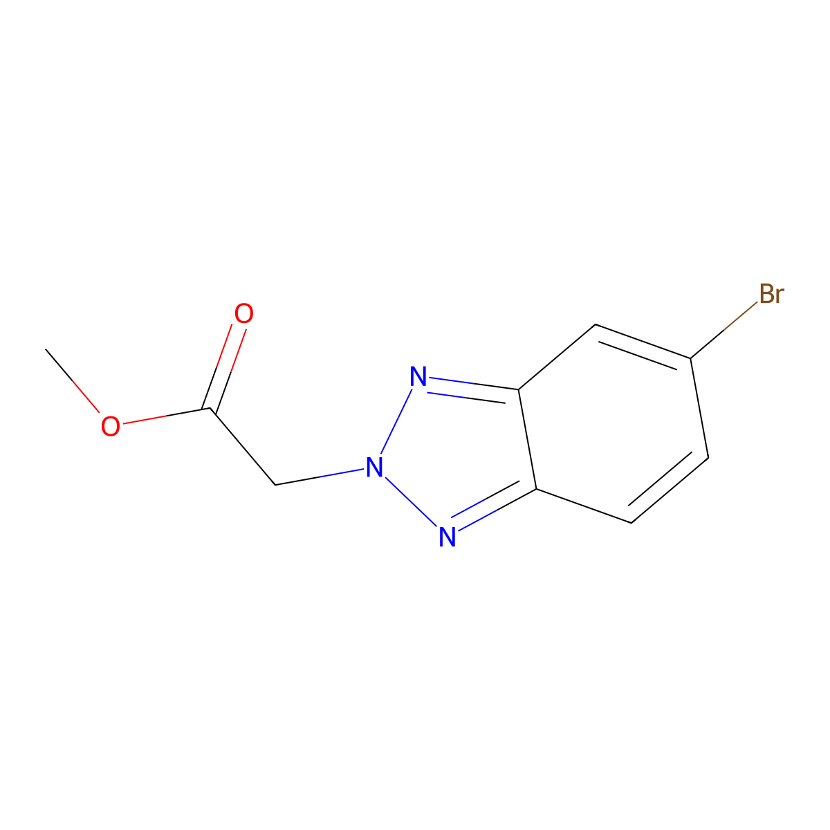 Methyl 2-(5-bromo-2H-benzo[D][1,2,3]triazol-2-YL)acetate molecular structure, CAS 1816253-25-4