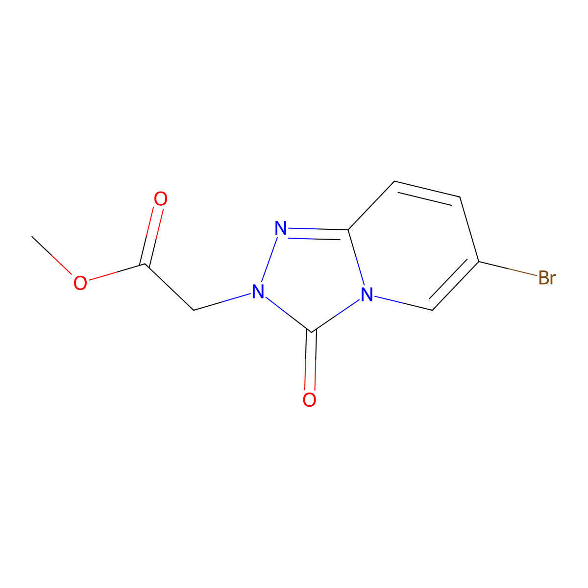 Methyl 2-(6-bromo-3-oxo-[1,2,4]triazolo[4,3-A]pyridin-2(3H)-YL)acetate molecular structure, CAS 1816253-26-5
