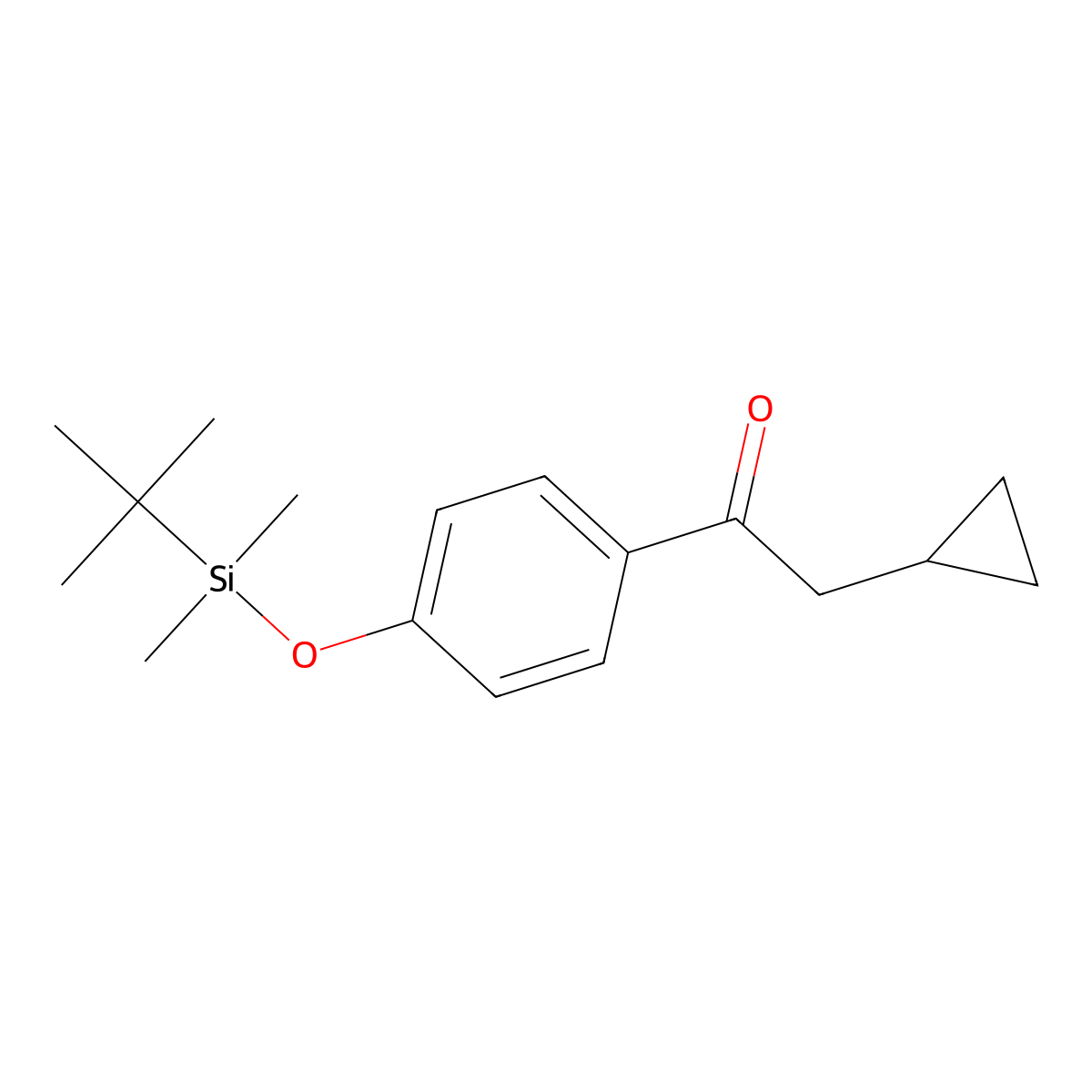 1-(4-((Tert-butyldimethylsilyl)oxy)phenyl)-2-cyclopropylethan-1-one molecular structure, CAS 1816253-29-8