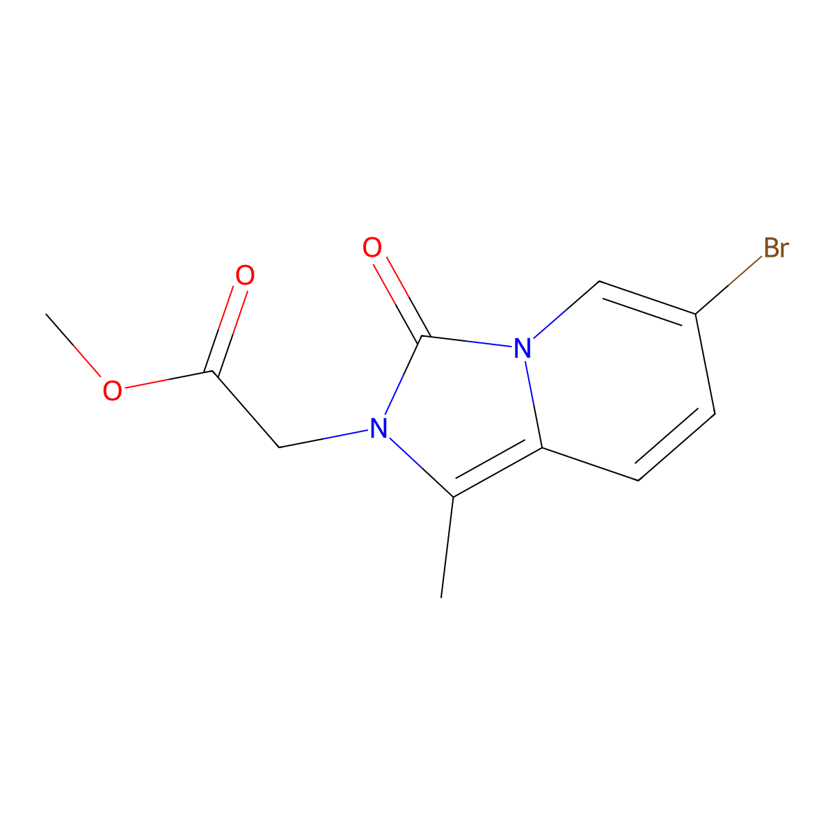 Methyl 2-(6-bromo-1-methyl-3-oxoimidazo[1,5-A]pyridin-2(3H)-YL)acetate molecular structure, CAS 1816253-32-3