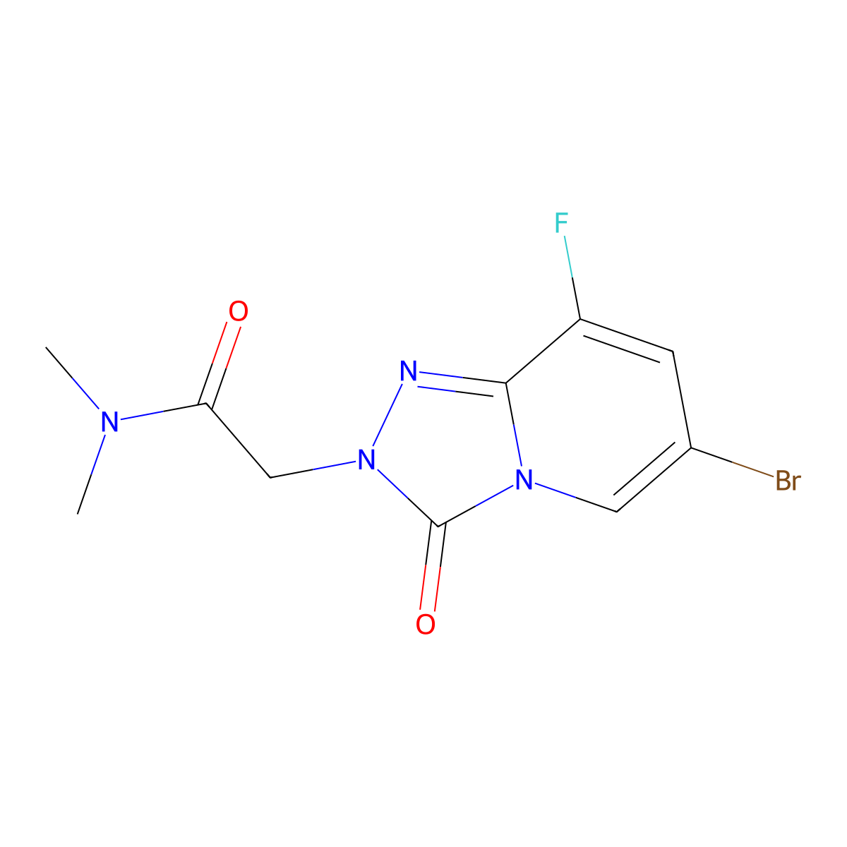 2-(6-Bromo-8-fluoro-3-oxo-[1,2,4]triazolo[4,3-A]pyridin-2(3H)-YL)-N,N-dimethylacetamide molecular structure, CAS 1816253-35-6