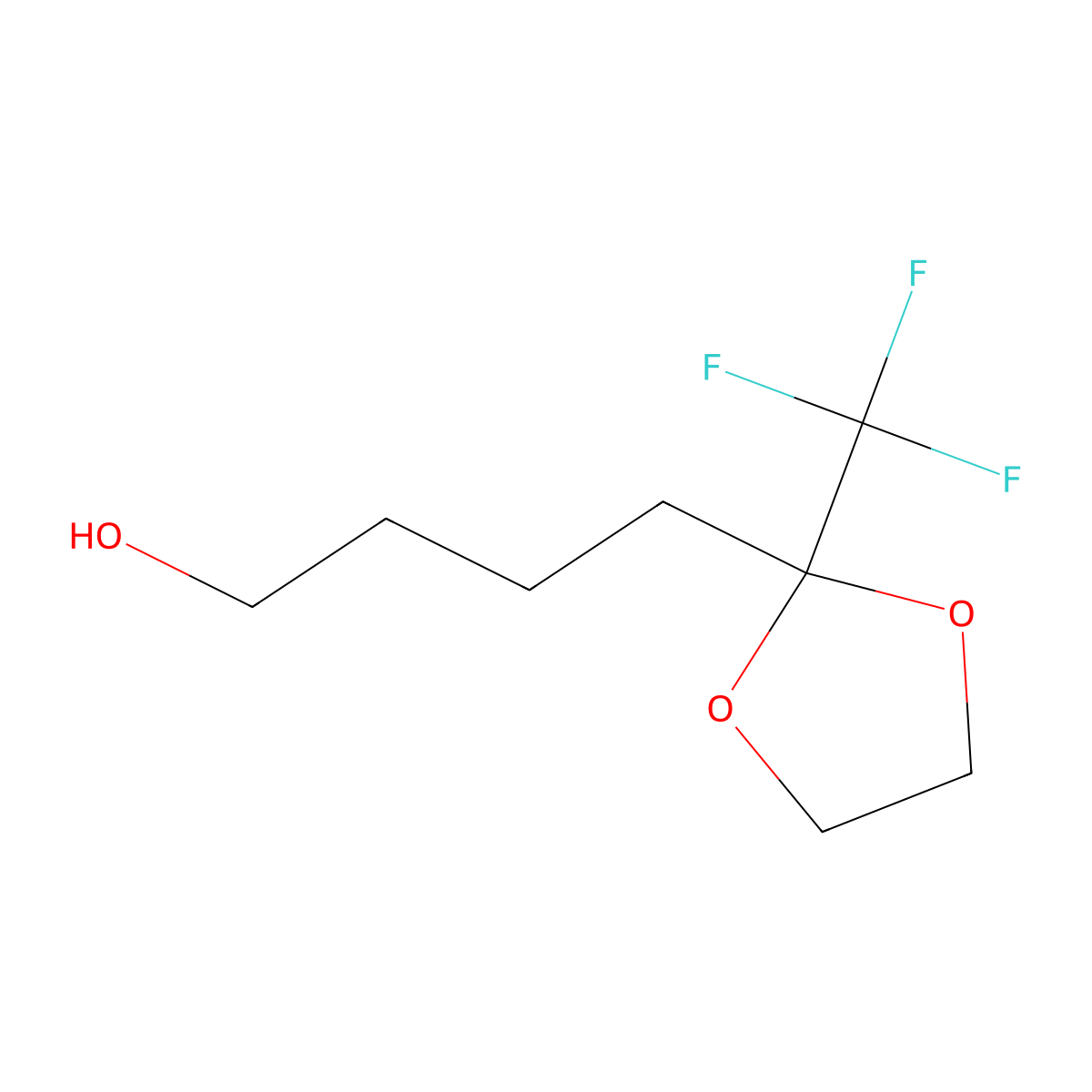 4-[2-(Trifluoromethyl)-1,3-dioxolan-2-YL]-1-butanol molecular structure, CAS 1816273-91-2