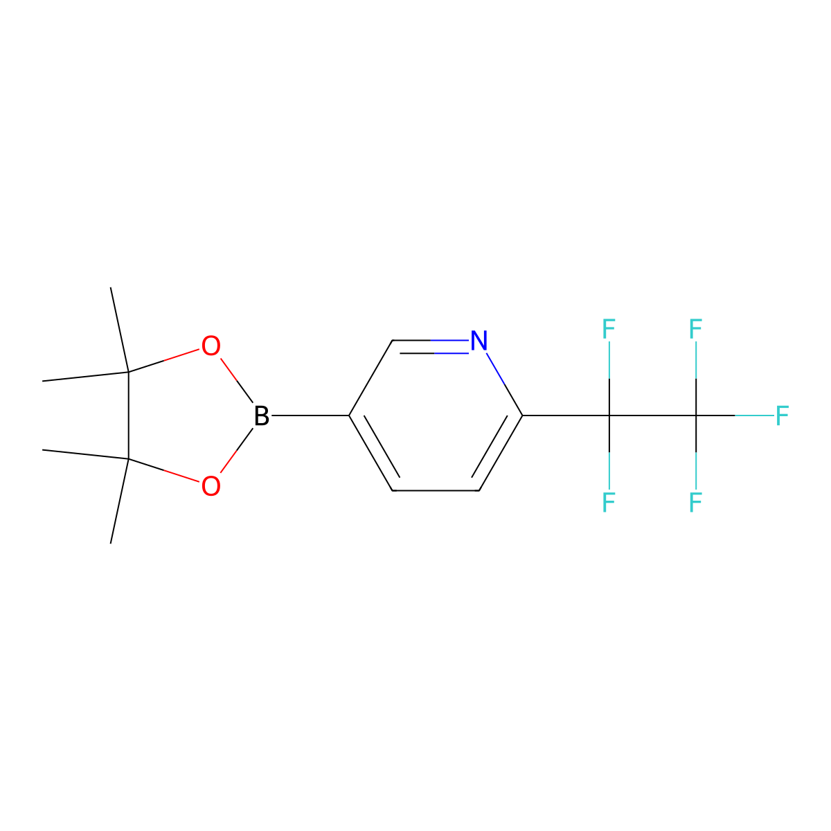 2-(1,1,2,2,2-Pentafluoroethyl)-5-(4,4,5,5-tetramethyl-1,3,2-dioxaborolan-2-yl)pyridine molecular structure, CAS 1816282-89-9