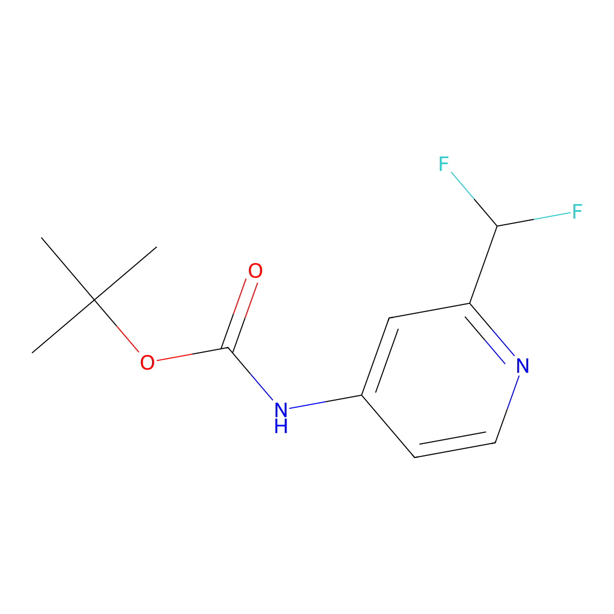 tert-Butyl (2-(difluoromethyl)pyridin-4-yl)carbamate molecular structure, CAS 1816283-57-4