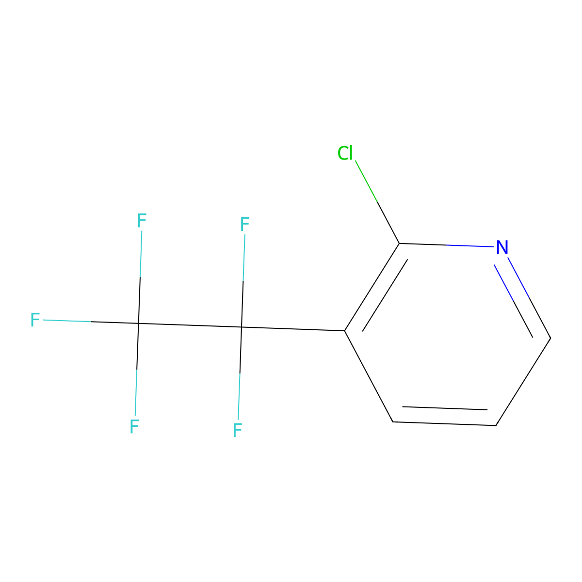 2-Chloro-3-(pentafluoroethyl)pyridine molecular structure, CAS 1816284-10-2