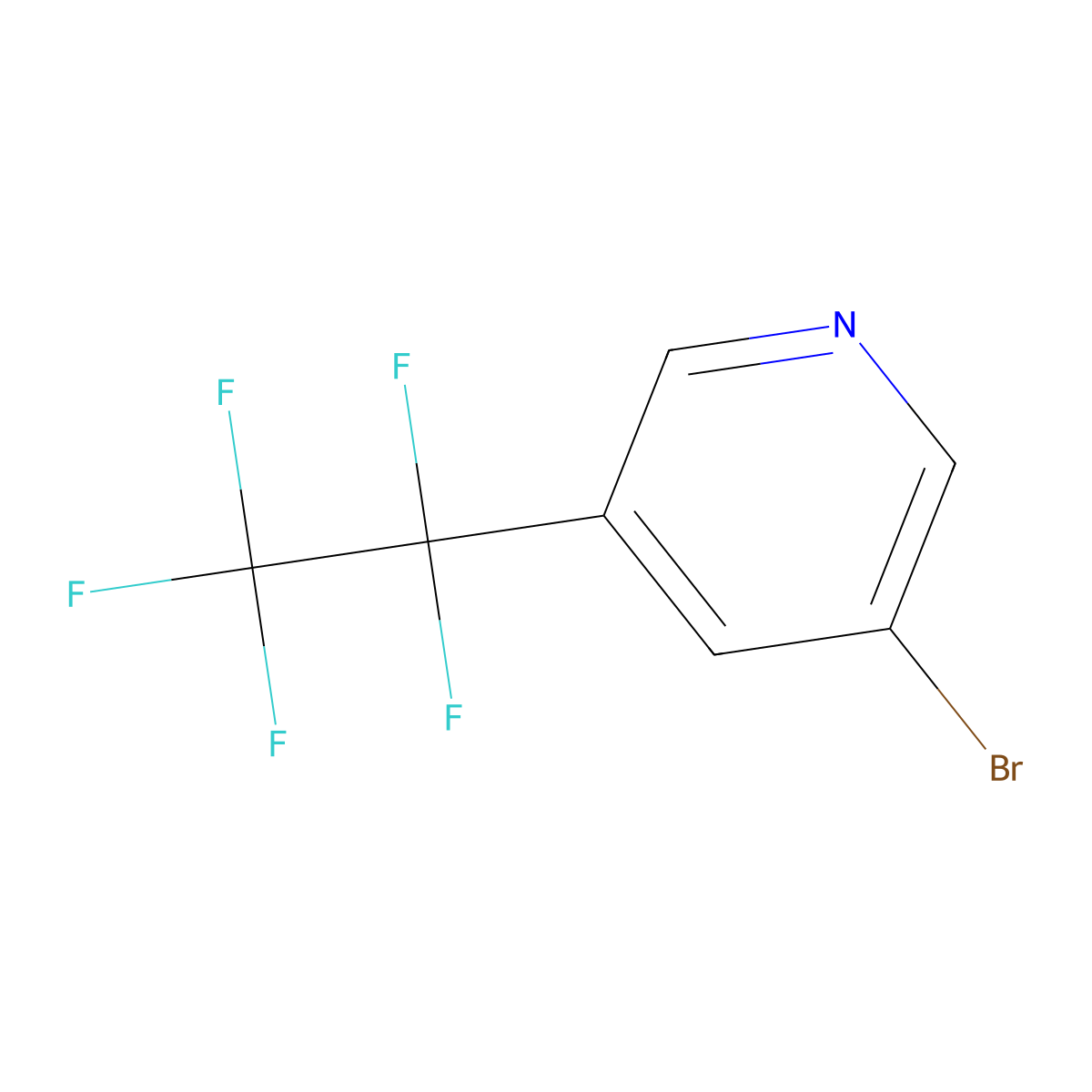 3-Bromo-5-(1,1,2,2,2-pentafluoroethyl)pyridine molecular structure, CAS 1816285-07-0