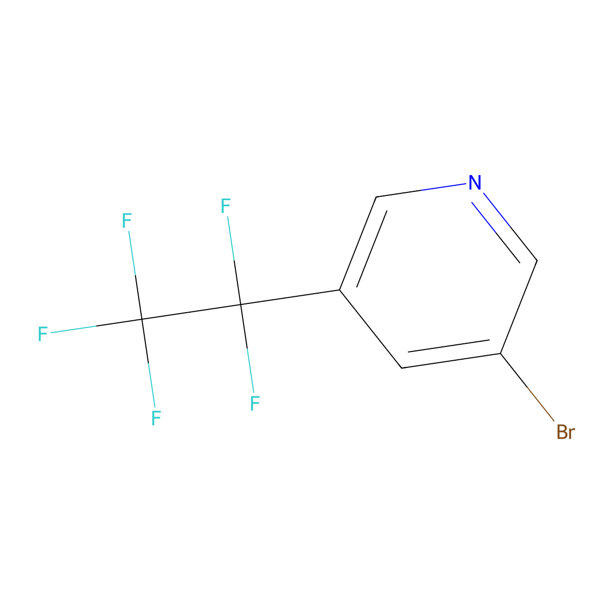 3-Bromo-5-(1,1,2,2,2-pentafluoroethyl)pyridine molecular structure, CAS 1816285-07-0