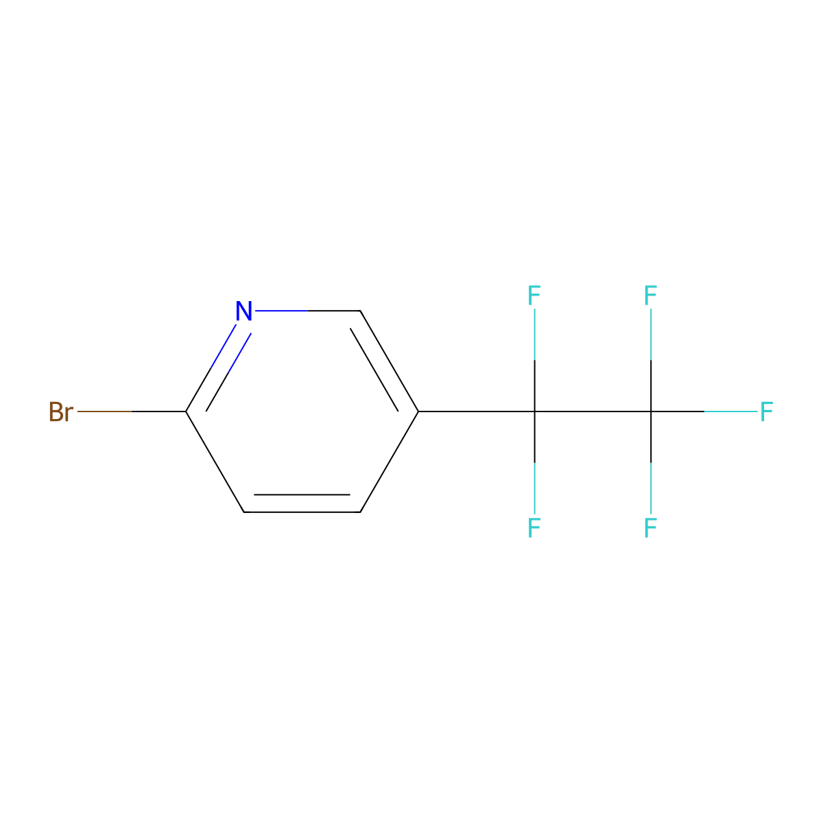 2-Bromo-5-(pentafluoroethyl)pyridine molecular structure, CAS 1816285-53-6