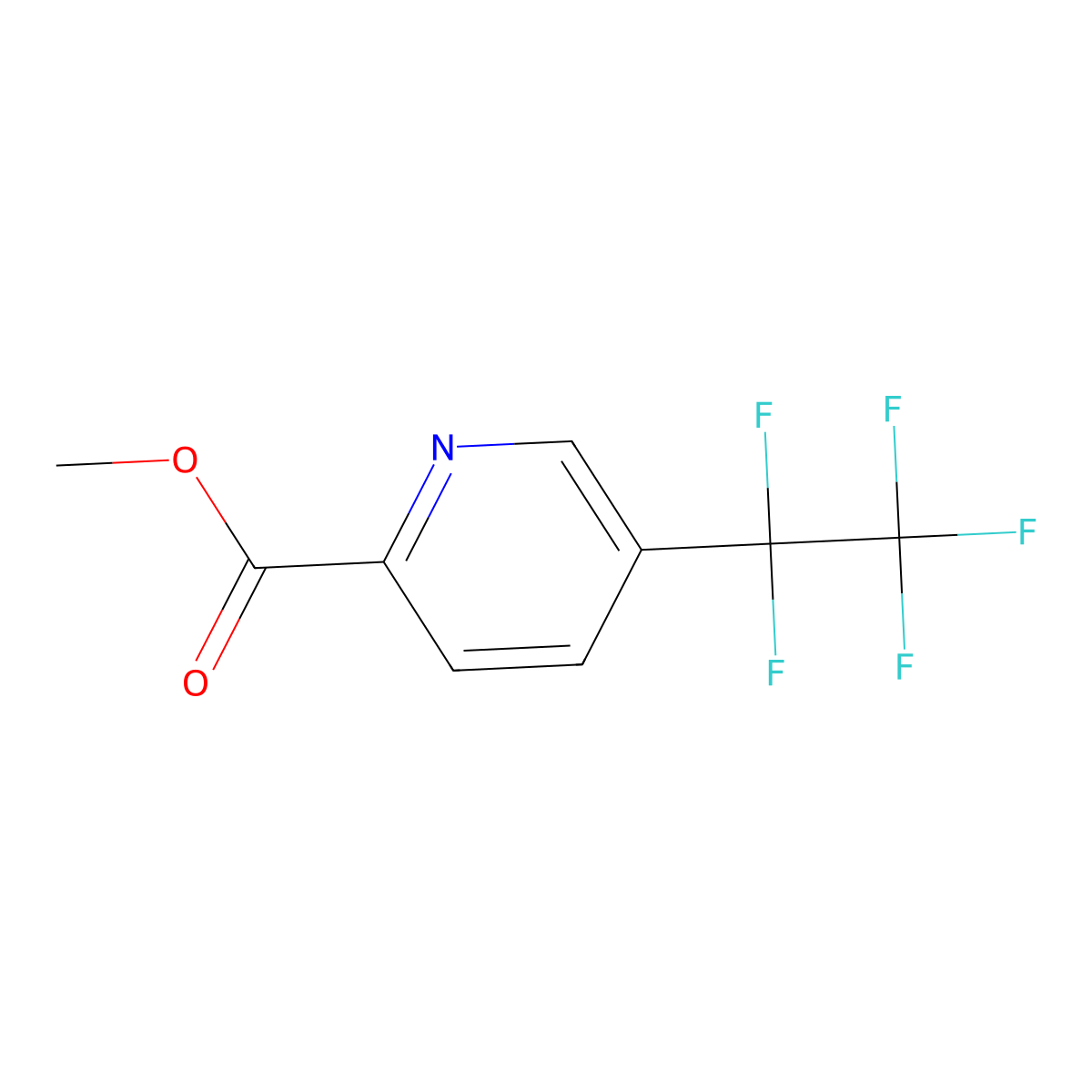 Methyl 5-(1,1,2,2,2-pentafluoroethyl)pyridine-2-carboxylate molecular structure, CAS 1816285-58-1