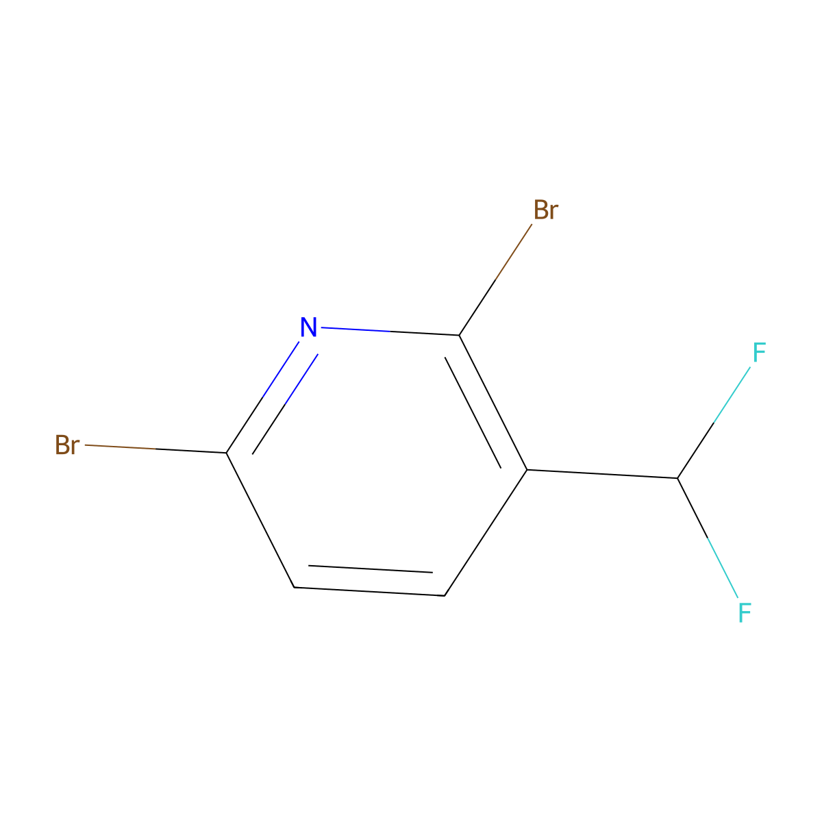2,6-Dibromo-3-(difluoromethyl)pyridine molecular structure, CAS 1816287-84-9