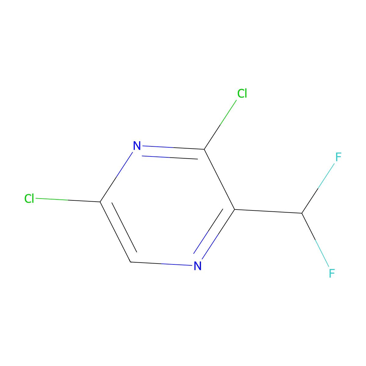 3,5-Dichloro-2-(difluoromethyl)pyrazine molecular structure, CAS 1816292-28-0