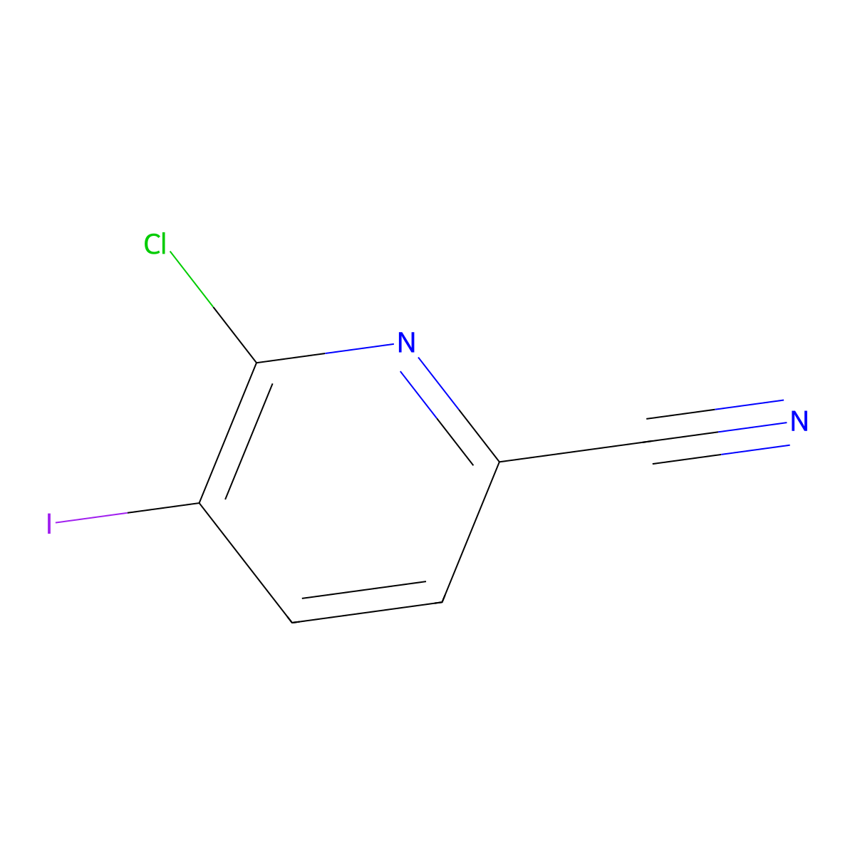 6-Chloro-5-iodopyridine-2-carbonitrile molecular structure, CAS 1816293-56-7