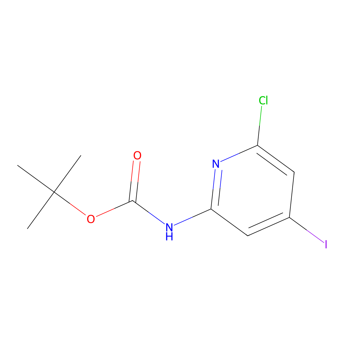 (6-Chloro-4-iodo-pyridin-2-yl)-carbamic acid tert-butyl ester molecular structure, CAS 1816293-59-0