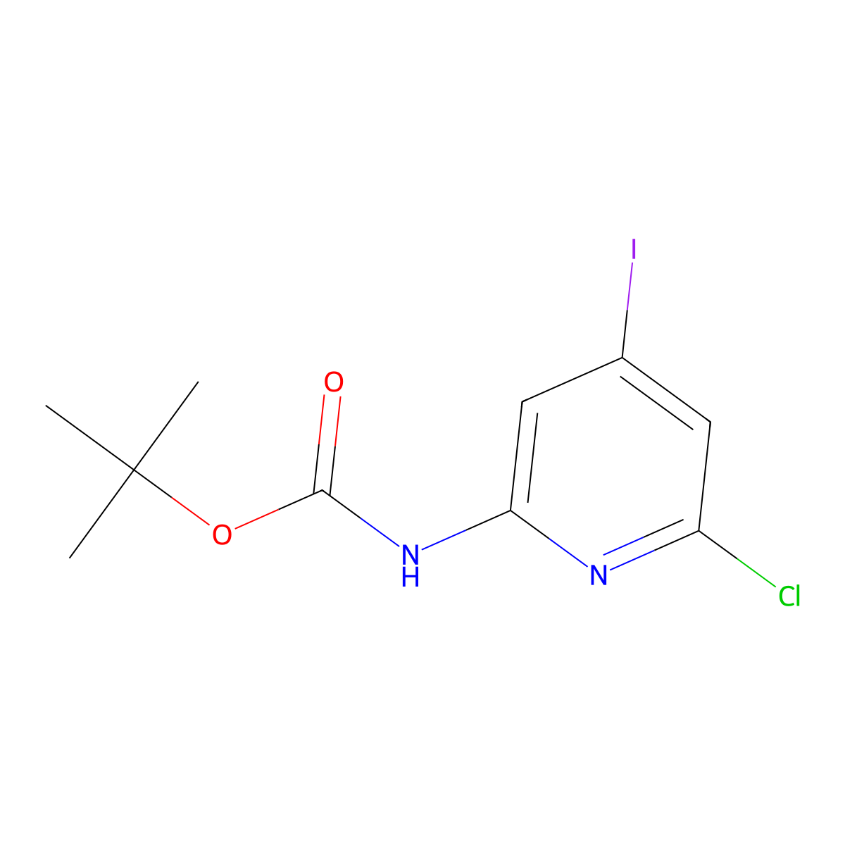(6-Chloro-4-iodo-pyridin-2-yl)-carbamic acid tert-butyl ester molecular structure, CAS 1816293-59-0
